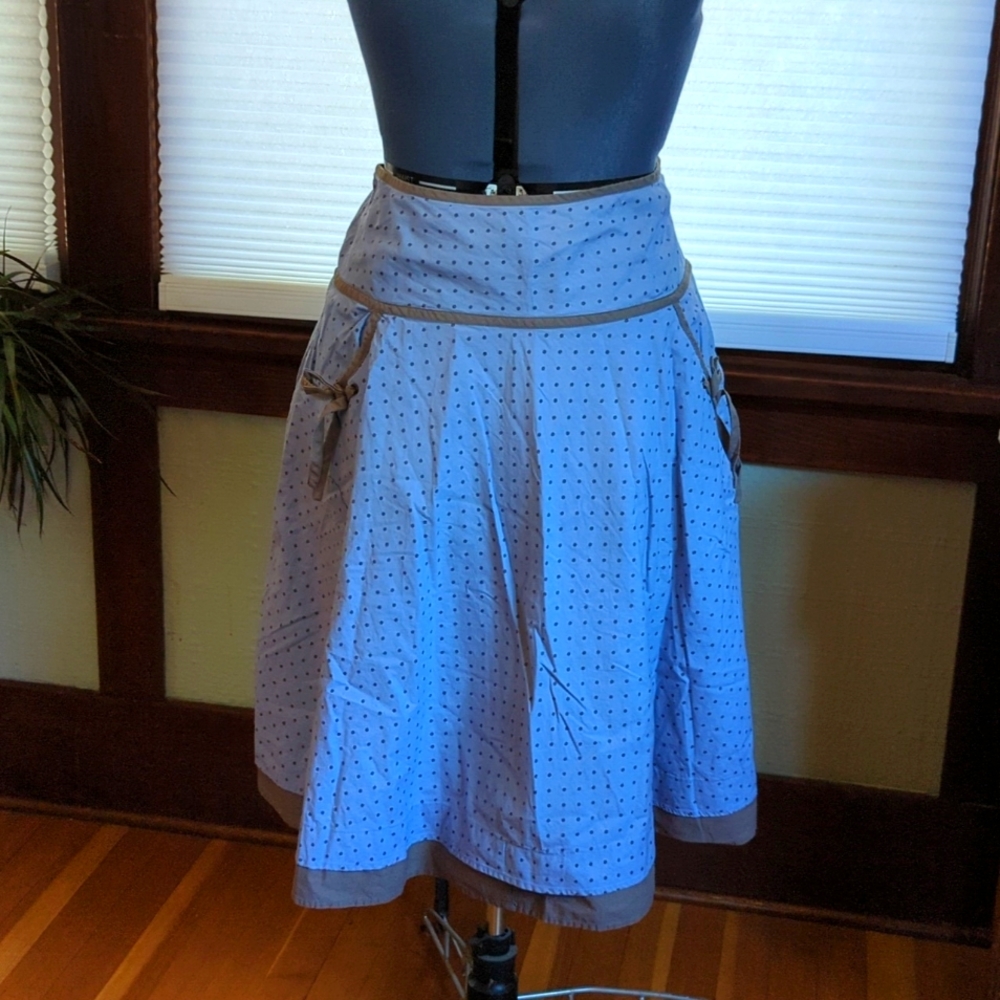 Periwinkle and Gray vintage inspired A line skirt.